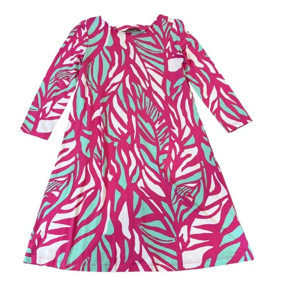 Lilly Pulitzer Ophelia Swing Dress XS Pink Papaya Player Print - Picture 2 of 7